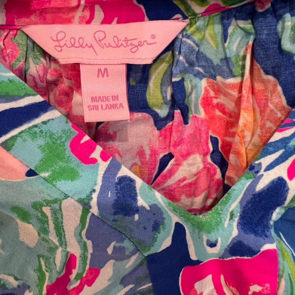 Lilly Pulitzer long sleeve blouse, size medium